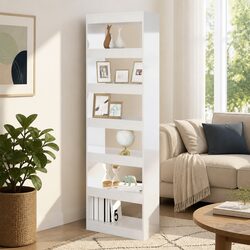 High Gloss White Book Cabinet and Room Divider