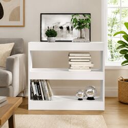 White Shelving Book Cabinet Room Divider for Living Spaces