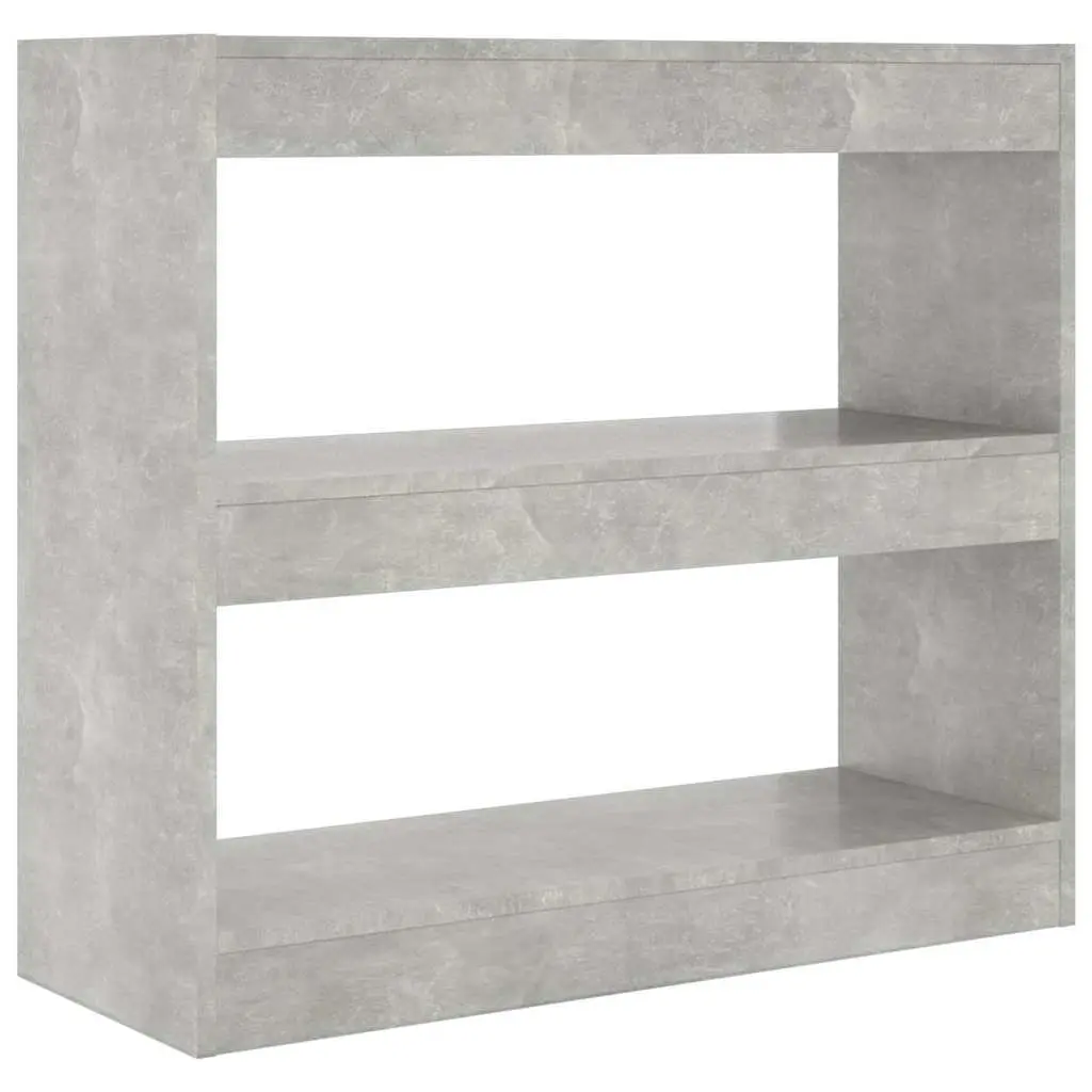 Book Cabinet Room Divider Grey Engineered Wood 80W x 30D x 72H cm Storage Bookcase Standing Shelf