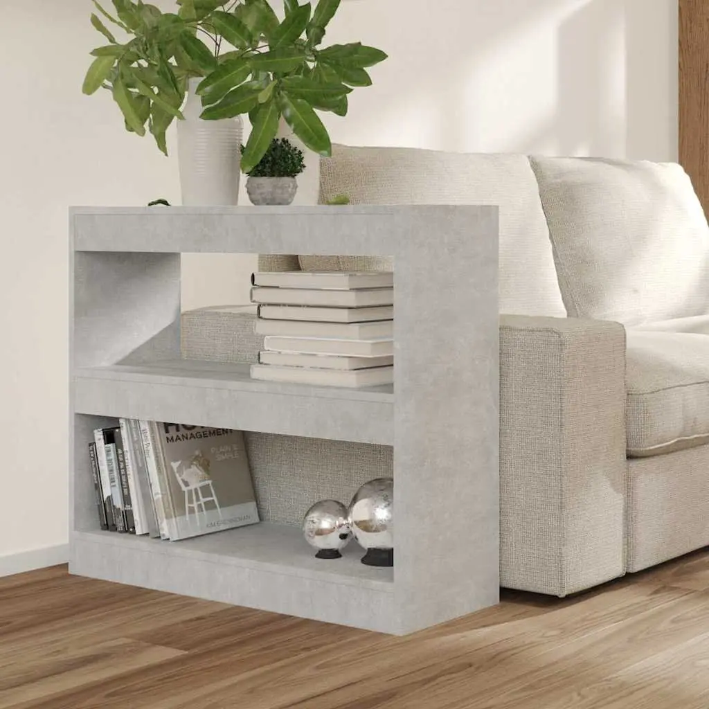 Book Cabinet Room Divider Grey Engineered Wood 80W x 30D x 72H cm Storage Bookcase Standing Shelf