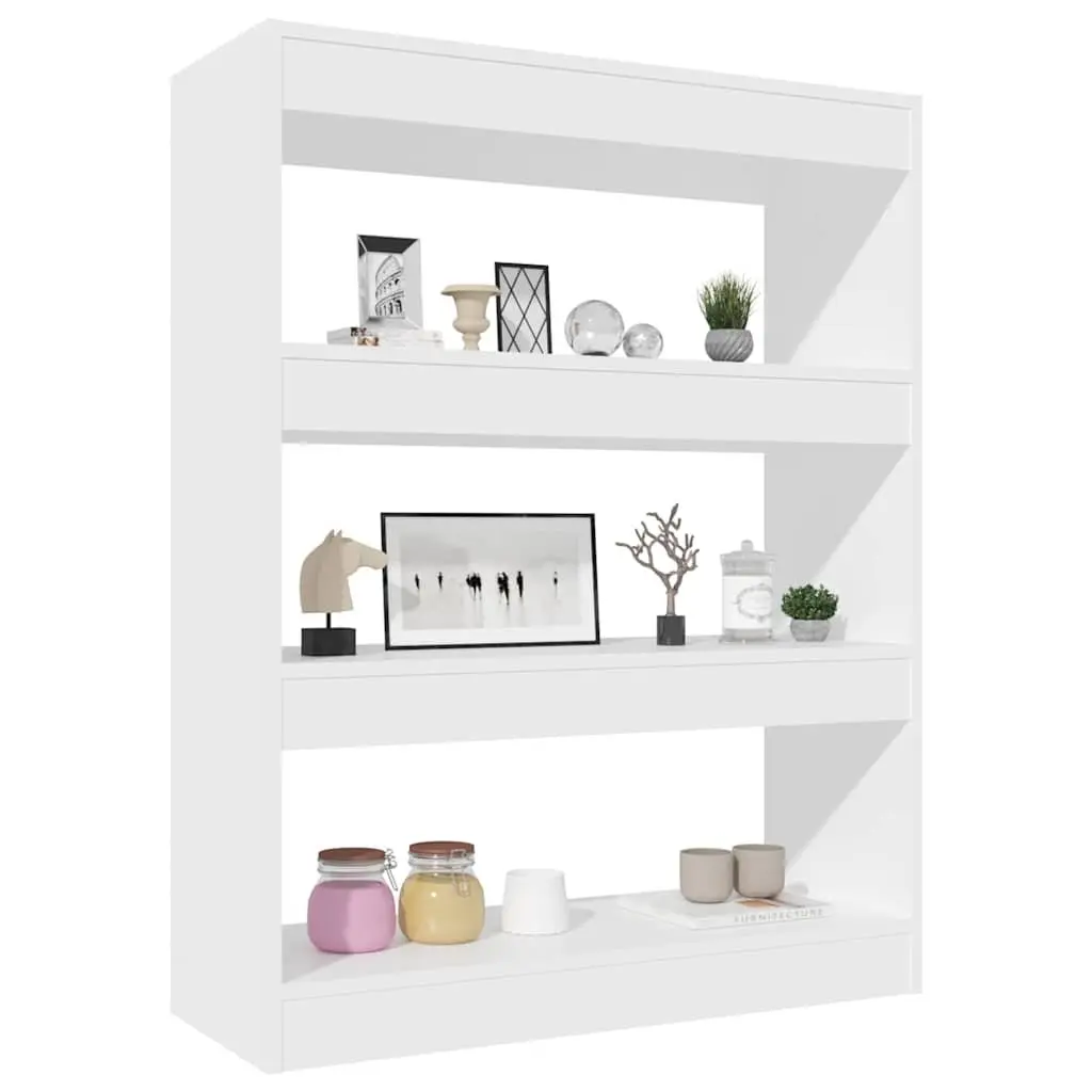 Book Cabinet Room Divider White Engineered Wood Bookshelf Storage Organiser