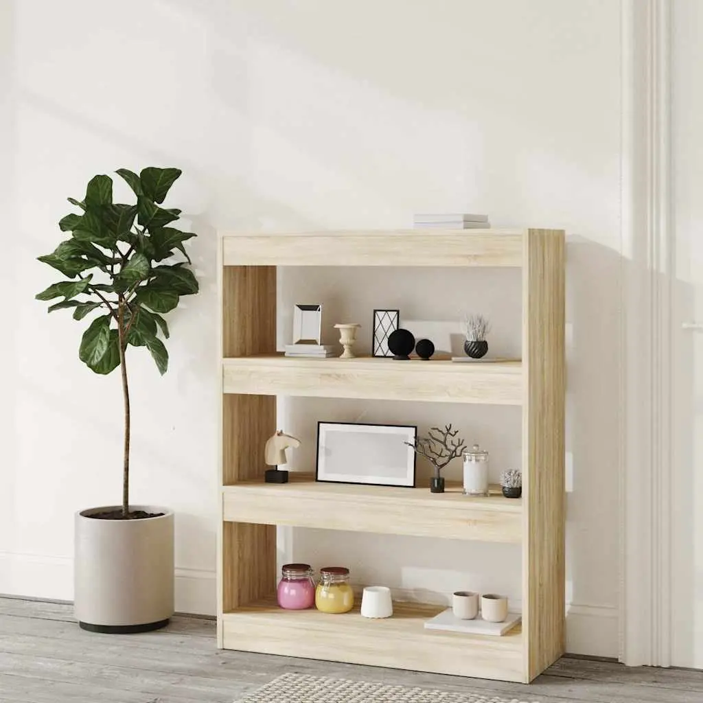 Book Cabinet Room Divider Brown 80x30x103cm Engineered Wood