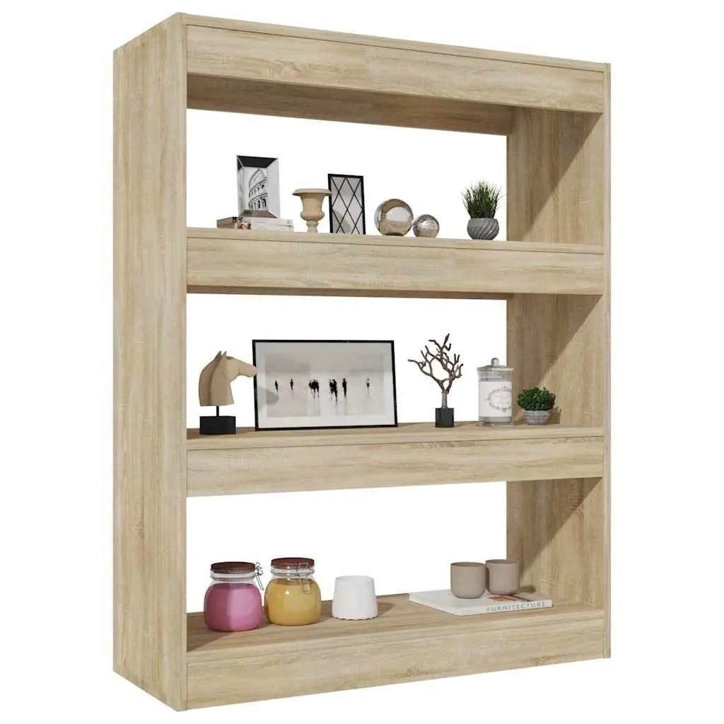 Book Cabinet Room Divider Brown 80x30x103cm Engineered Wood
