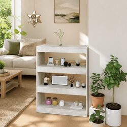 Grey Engineered Wood Book Cabinet Room Divider