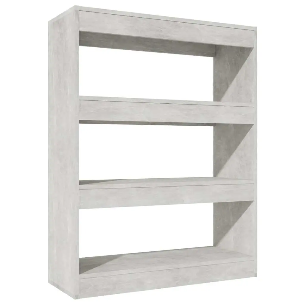 Engineered Wood Bookcase Grey Room Divider Storage Unit Shelving Organizer