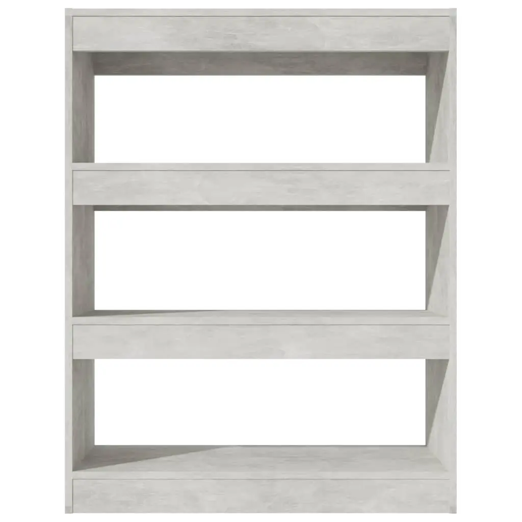 Engineered Wood Bookcase Grey Room Divider Storage Unit Shelving Organizer