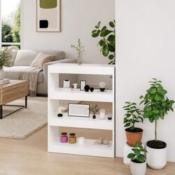 Elegant High Gloss White Book Cabinet Room Divider