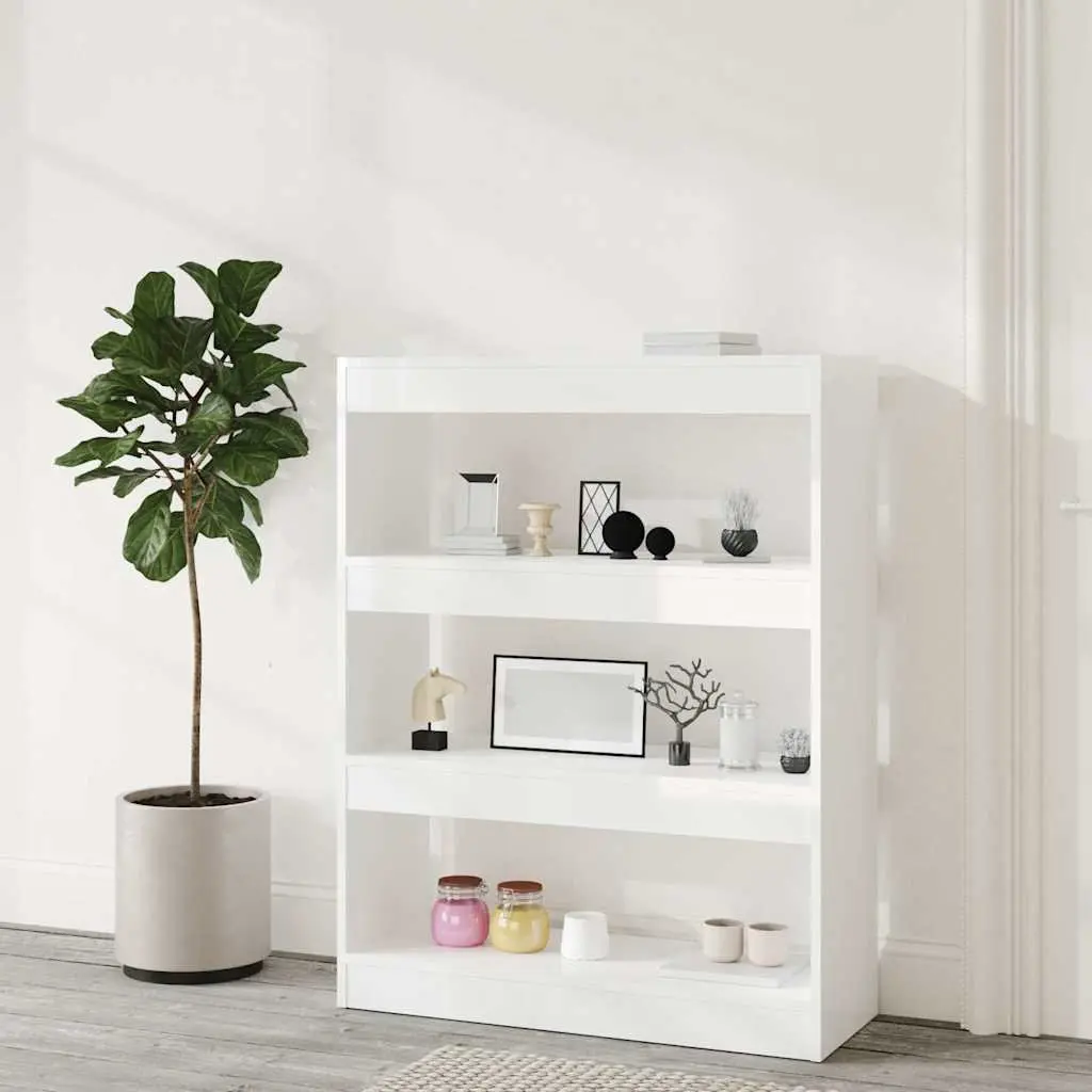 High Gloss White Book Cabinet Room Divider