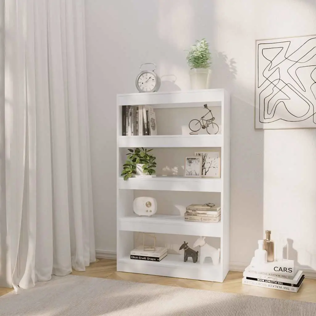 Book Cabinet Room Divider White 80x30x135cm Engineered Wood