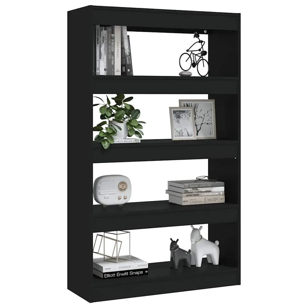 Wooden Book Cabinet Black Room Divider Shelving Unit Storage Organiser Display 80cm x 30cm x 135cm