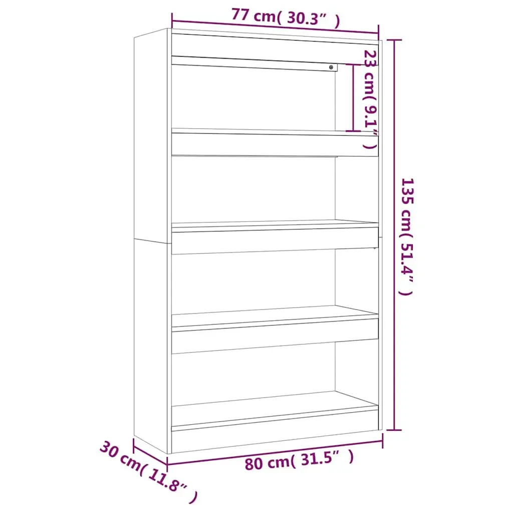 Wooden Book Cabinet Black Room Divider Shelving Unit Storage Organiser Display 80cm x 30cm x 135cm