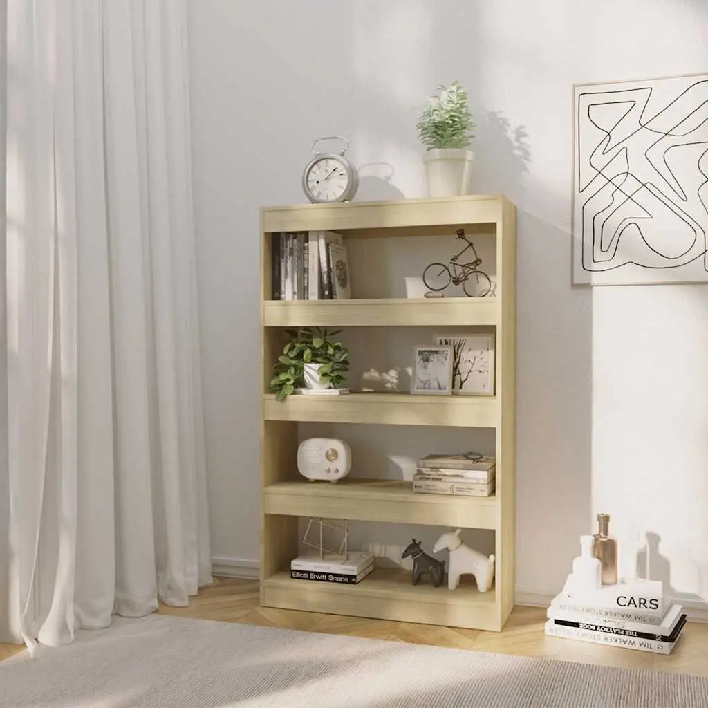 Book Cabinet Room Divider Storage Shelf Brown 80x30x135 cm Engineered Wood