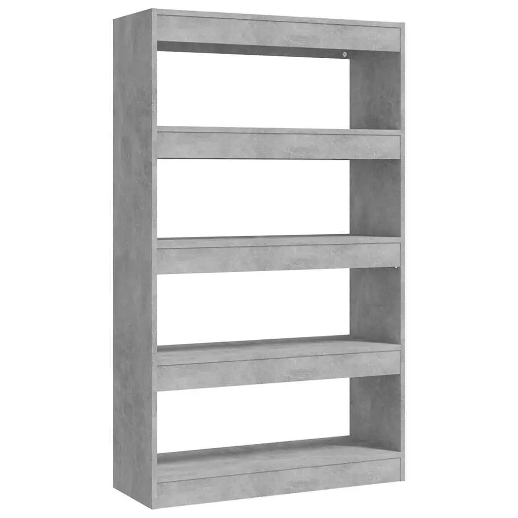 Bookshelf Room Divider Grey Engineered Wood Storage Unit 80W x 30D x 135H cm