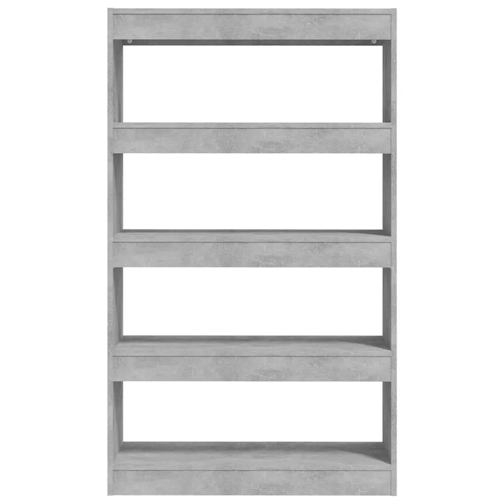 Bookshelf Room Divider Grey Engineered Wood Storage Unit 80W x 30D x 135H cm