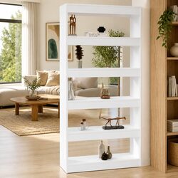 Elegant White Book Cabinet and Room Divider