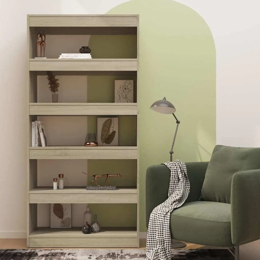 Book Cabinet Room Divider Shelf Storage Organiser 80x30x166cm Brown Engineered Wood