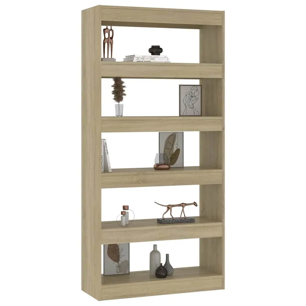 Book Cabinet Room Divider Shelf Storage Organiser 80x30x166cm Brown Engineered Wood