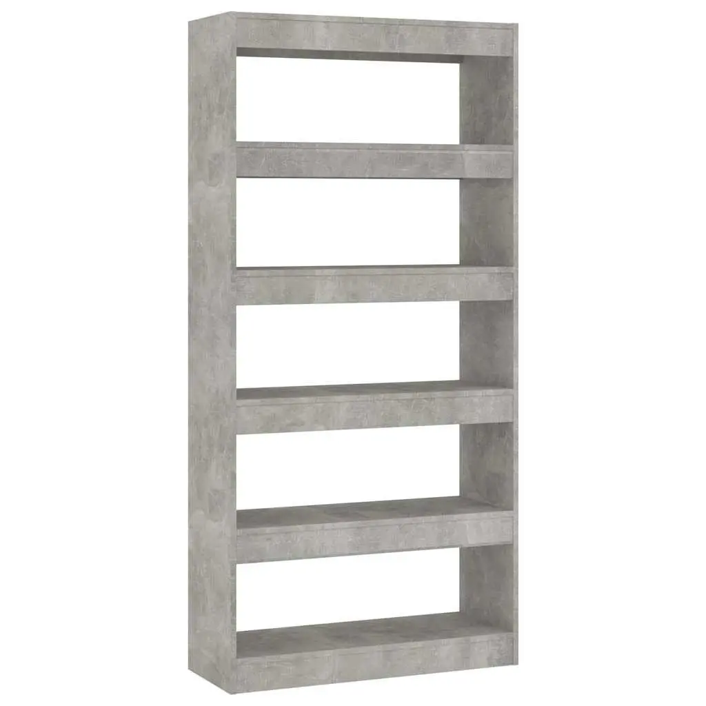 Grey Engineered Wood Book Cabinet and Room Divider