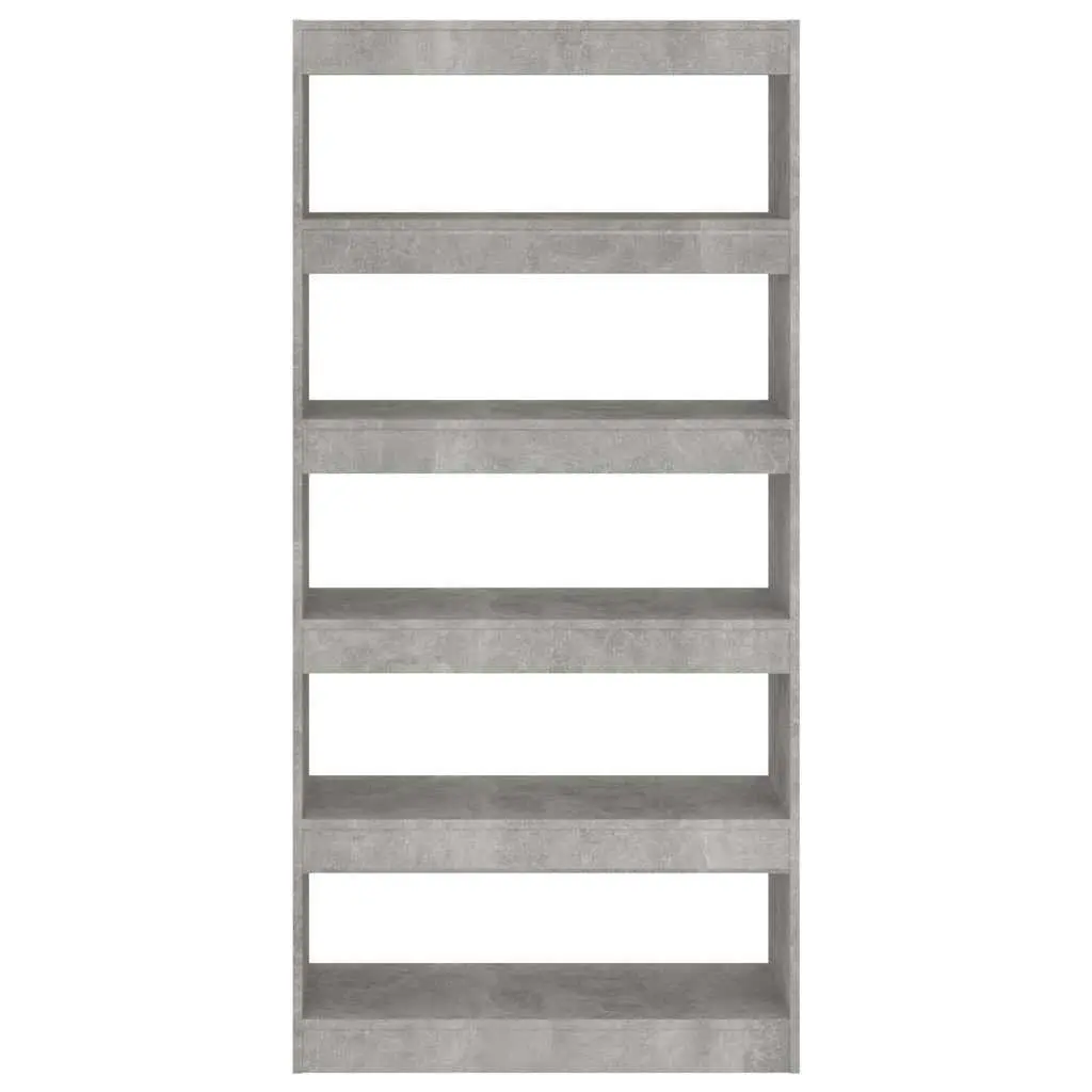 Grey Engineered Wood Book Cabinet and Room Divider