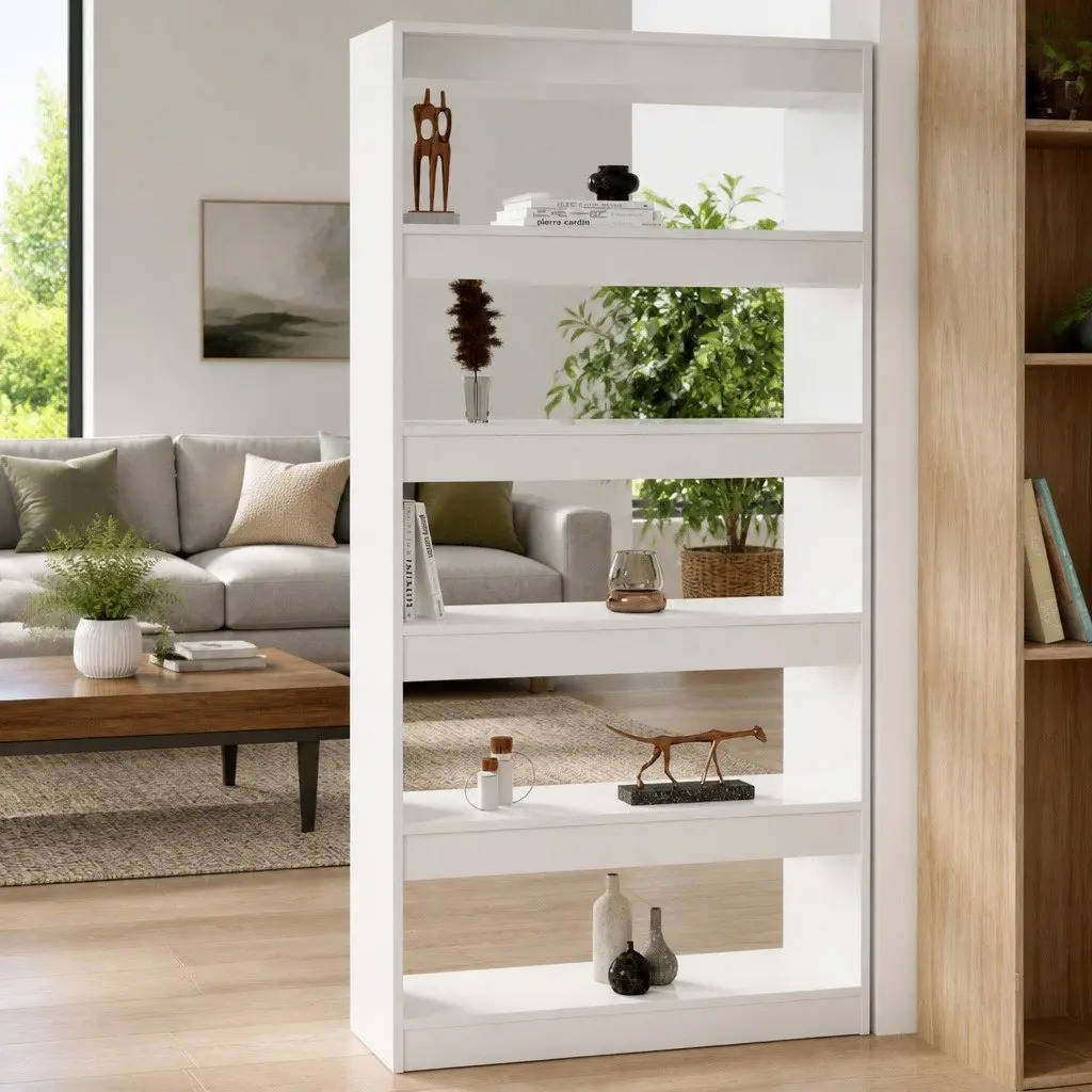 White High Gloss Book Cabinet Room Divider