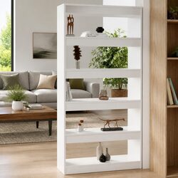 Stylish White High Gloss Book Cabinet Room Divider