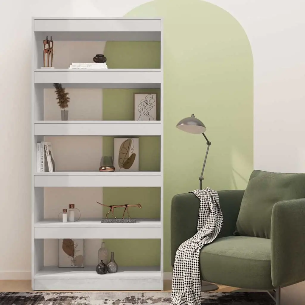 White High Gloss Book Cabinet Room Divider