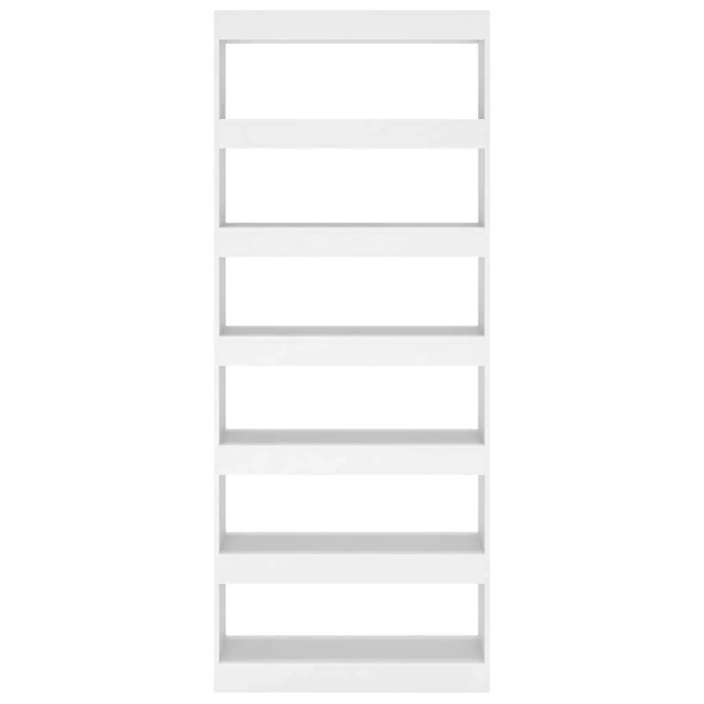 White Engineered Wood Book Cabinet Room Divider 80x30x198cm