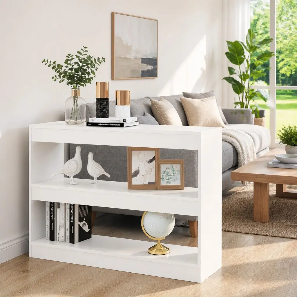 White Book Cabinet Room Divider Storage Unit