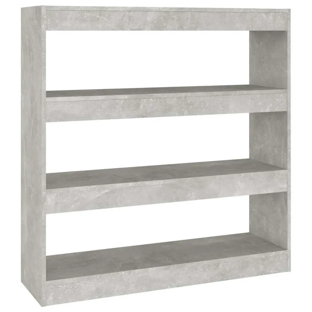 Grey Storage Shelf Room Divider Book Cabinet Living Space 100W x 30D x 103H cm