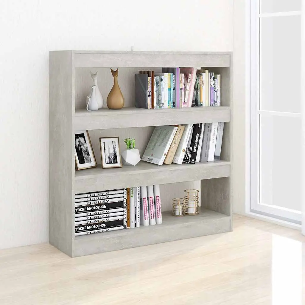 Grey Storage Shelf Room Divider Book Cabinet Living Space 100W x 30D x 103H cm