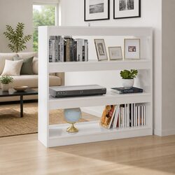 White High Gloss Book Cabinet Room Divider 100x30x103cm