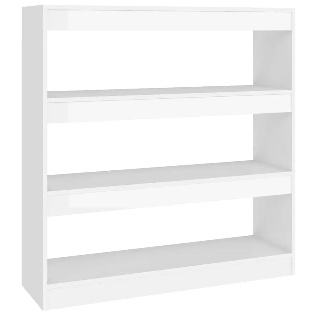 White High Gloss Book Cabinet Room Divider 100x30x103cm