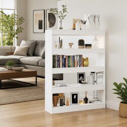 Elegant White Book Cabinet for Room Division