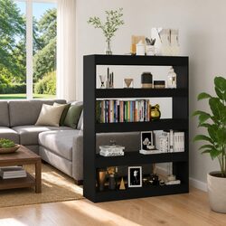 Stylish Black Book Cabinet and Room Divider