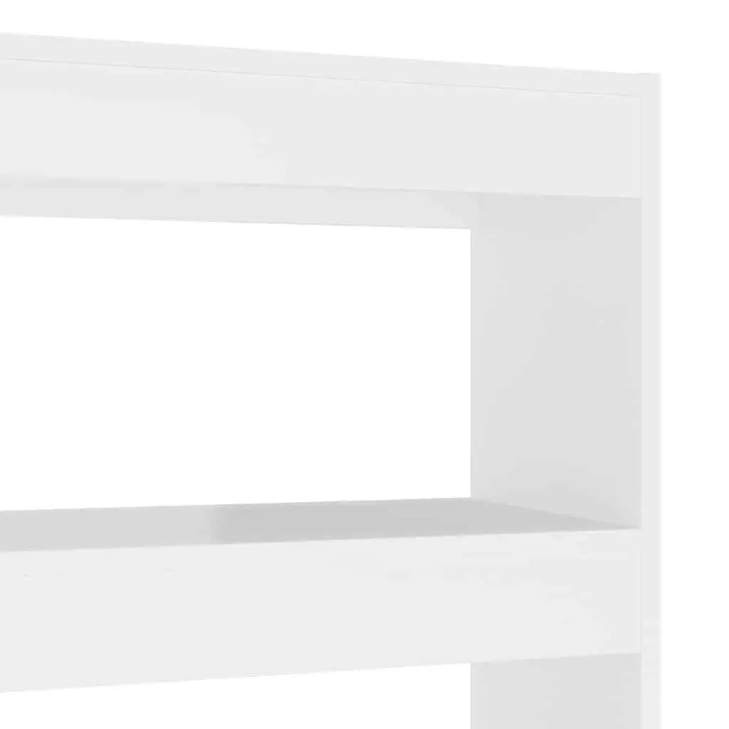 Book Cabinet Room Divider High Gloss White 100W x 30D x 135H cm Storage Shelving Unit
