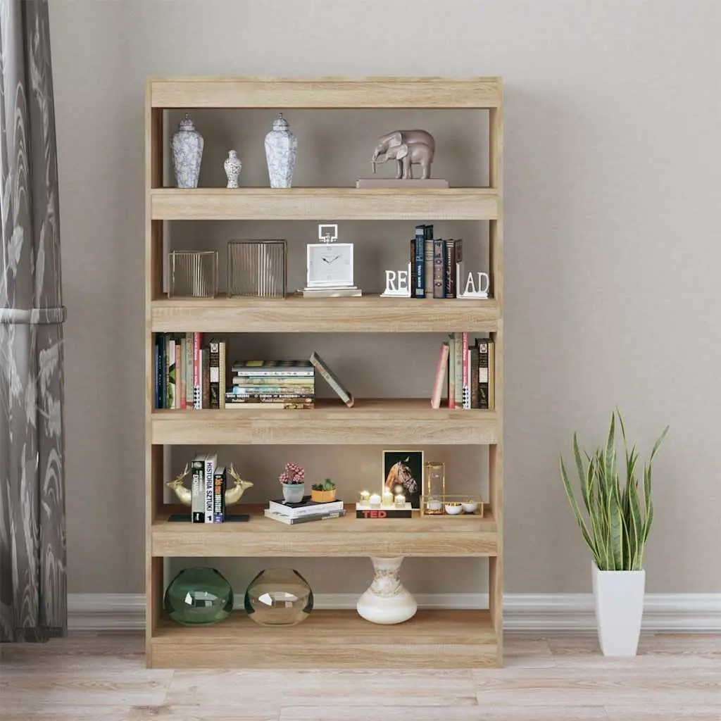 Book Cabinet Room Divider Shelving Unit Bookshelf Storage Organiser Brown Wooden 100W x 30D x 166H cm