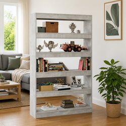 Grey Standing Book Cabinet and Room Divider