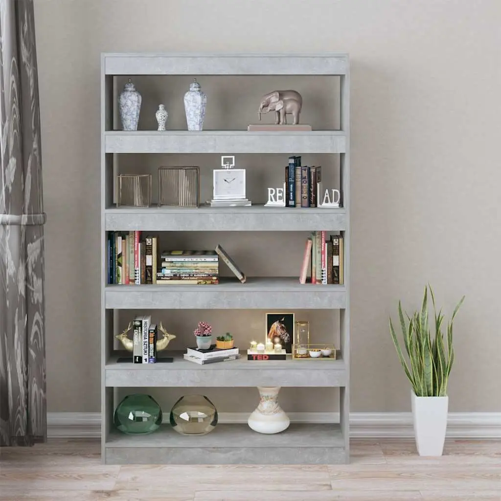 Grey Standing Book Cabinet and Room Divider