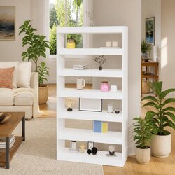 White Book Cabinet 100x30x198 cm Storage and Room Divider