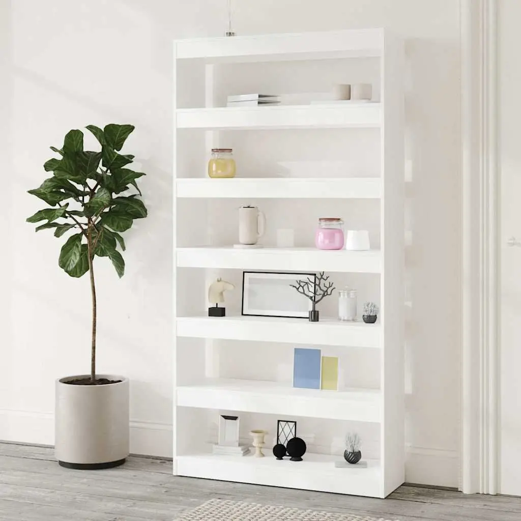 Book Cabinet White 100x30x198 cm Engineered Wood Room Divider Storage Organiser