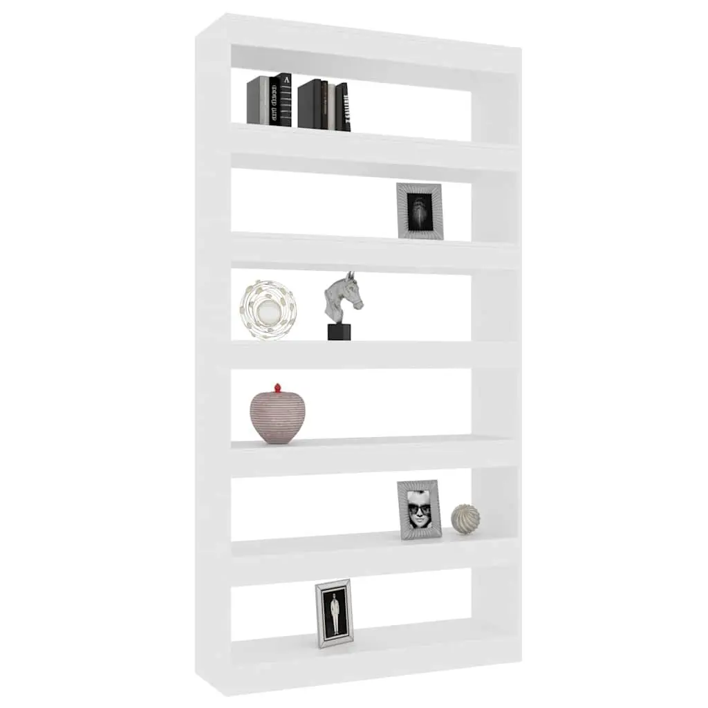 Book Cabinet White 100x30x198 cm Engineered Wood Room Divider Storage Organiser