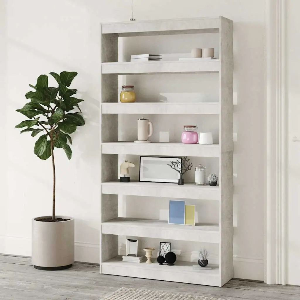 Grey Engineered Wood Book Cabinet Room Divider