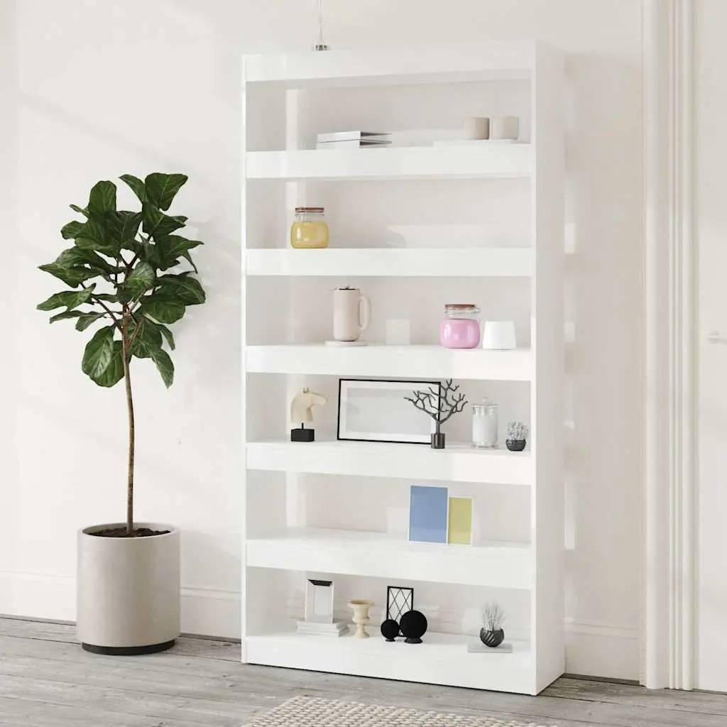 High Gloss White Book Cabinet and Room Divider