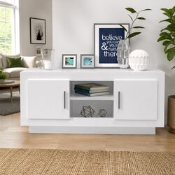 Stylish White TV Cabinet 102x35x45 cm for Living Room