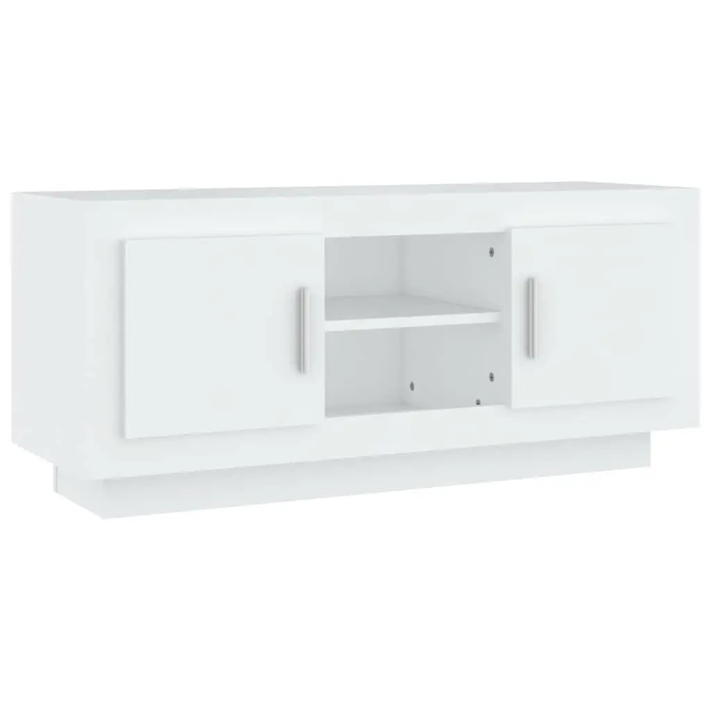TV Cabinet White 102x35x45 cm Engineered Wood Stereo Storage Unit