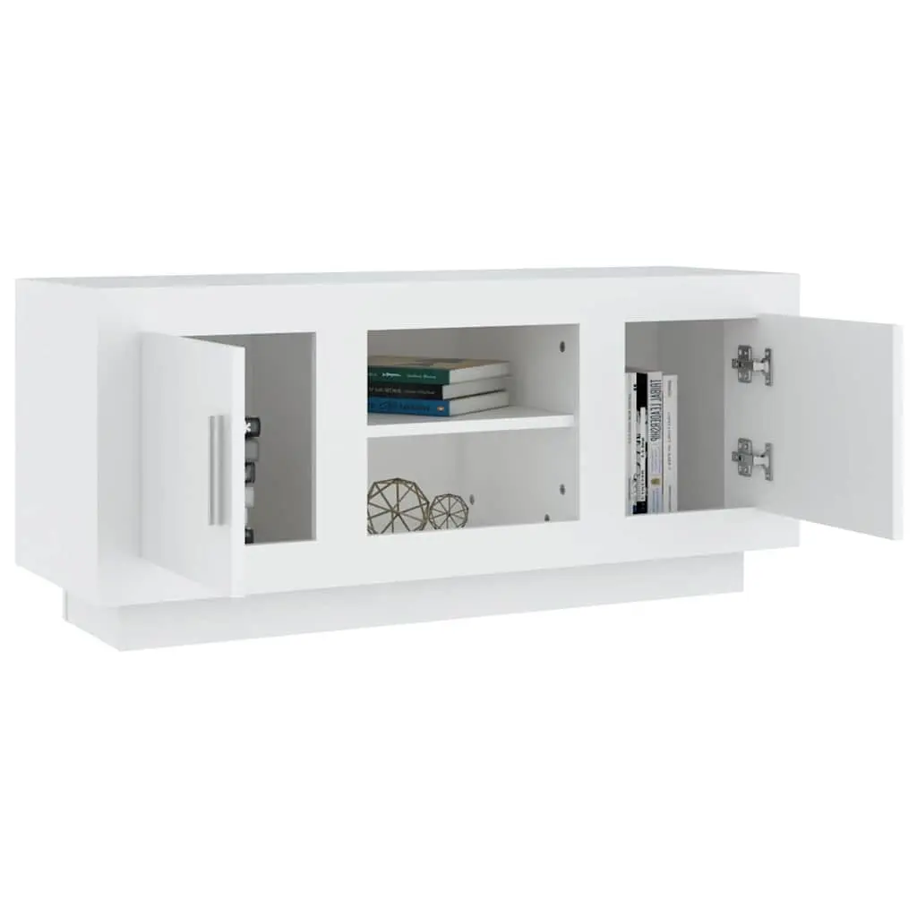 TV Cabinet White 102x35x45 cm Engineered Wood Stereo Storage Unit