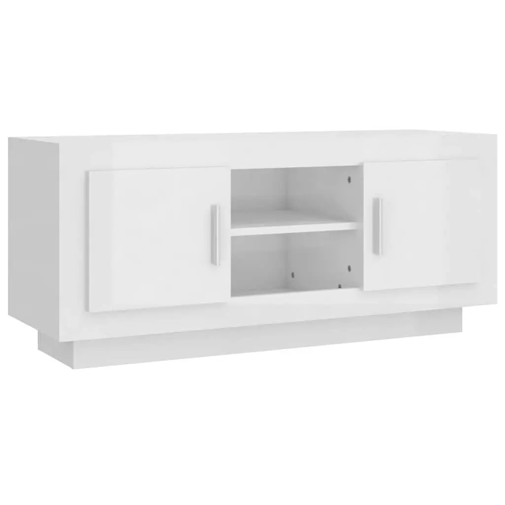 TV Cabinet White High Gloss Modern Storage Unit Media Stand Shelves Organiser