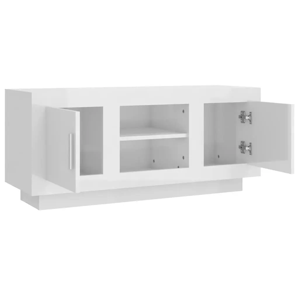 TV Cabinet White High Gloss Modern Storage Unit Media Stand Shelves Organiser
