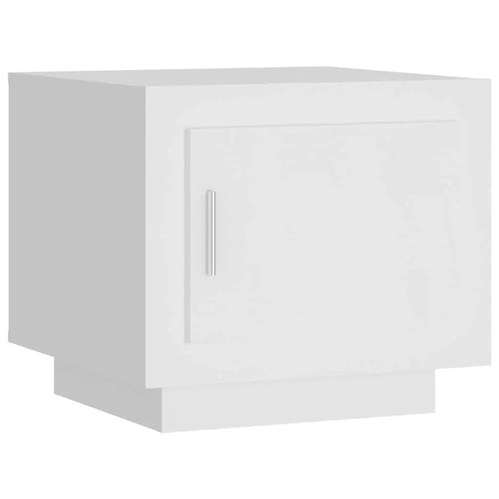 Coffee Table White Engineered Wood 51W x 50D x 45H cm Storage Cabinet Accent Furniture Living Room Couch Side Table