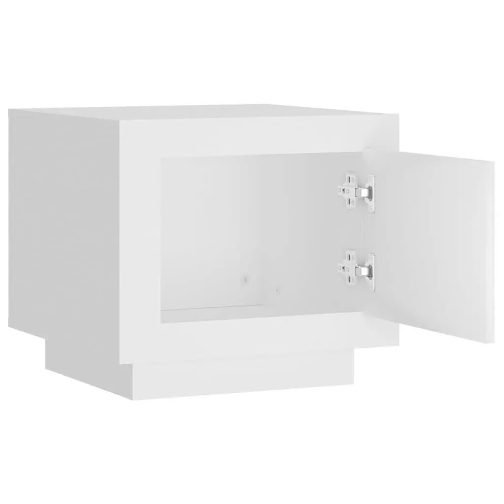 Coffee Table White Engineered Wood 51W x 50D x 45H cm Storage Cabinet Accent Furniture Living Room Couch Side Table